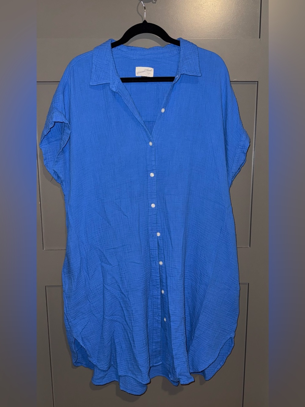Universal Thread Blue Button-Front Midi Dress
